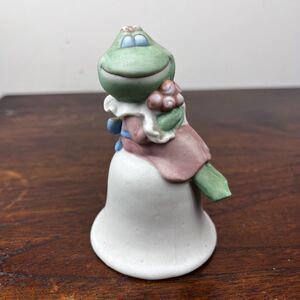 Vtg Frog Bell George Good Taiwan Ceramic Kawaii Cute Home Decor